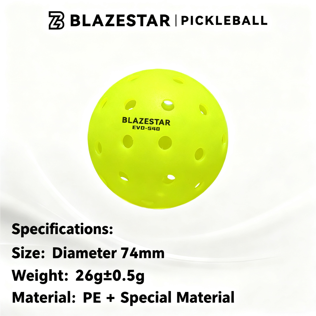 BLAZESTAR 3 Pcs Professiona Pickleball  Rotomolded Matte Yellow ,Tournament Outdoor 40-Hole