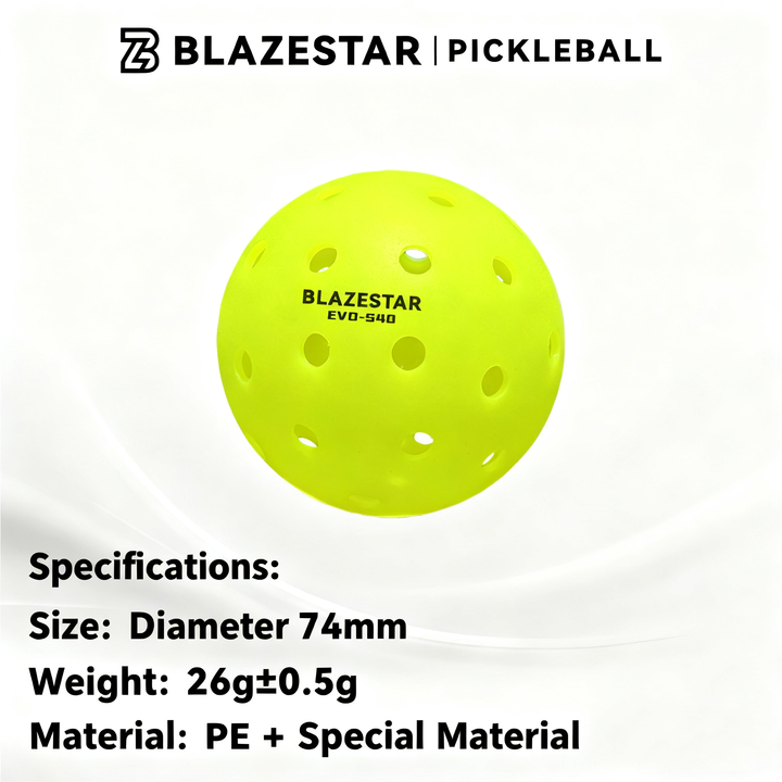 BLAZESTAR 3 Pcs Professiona Pickleball  Rotomolded Matte Yellow ,Tournament Outdoor 40-Hole
