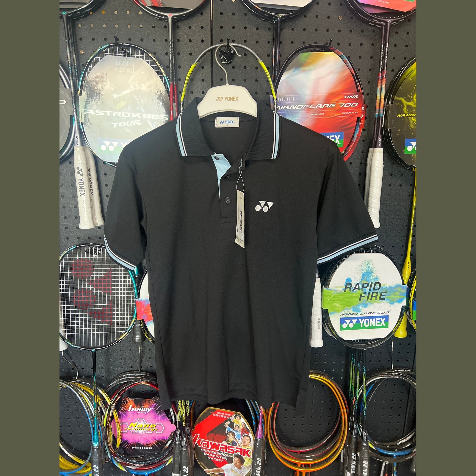YONEX Badminton Sport Practice Polo T-Shirt Black 10034 product image - YONEX Badminton Apparel