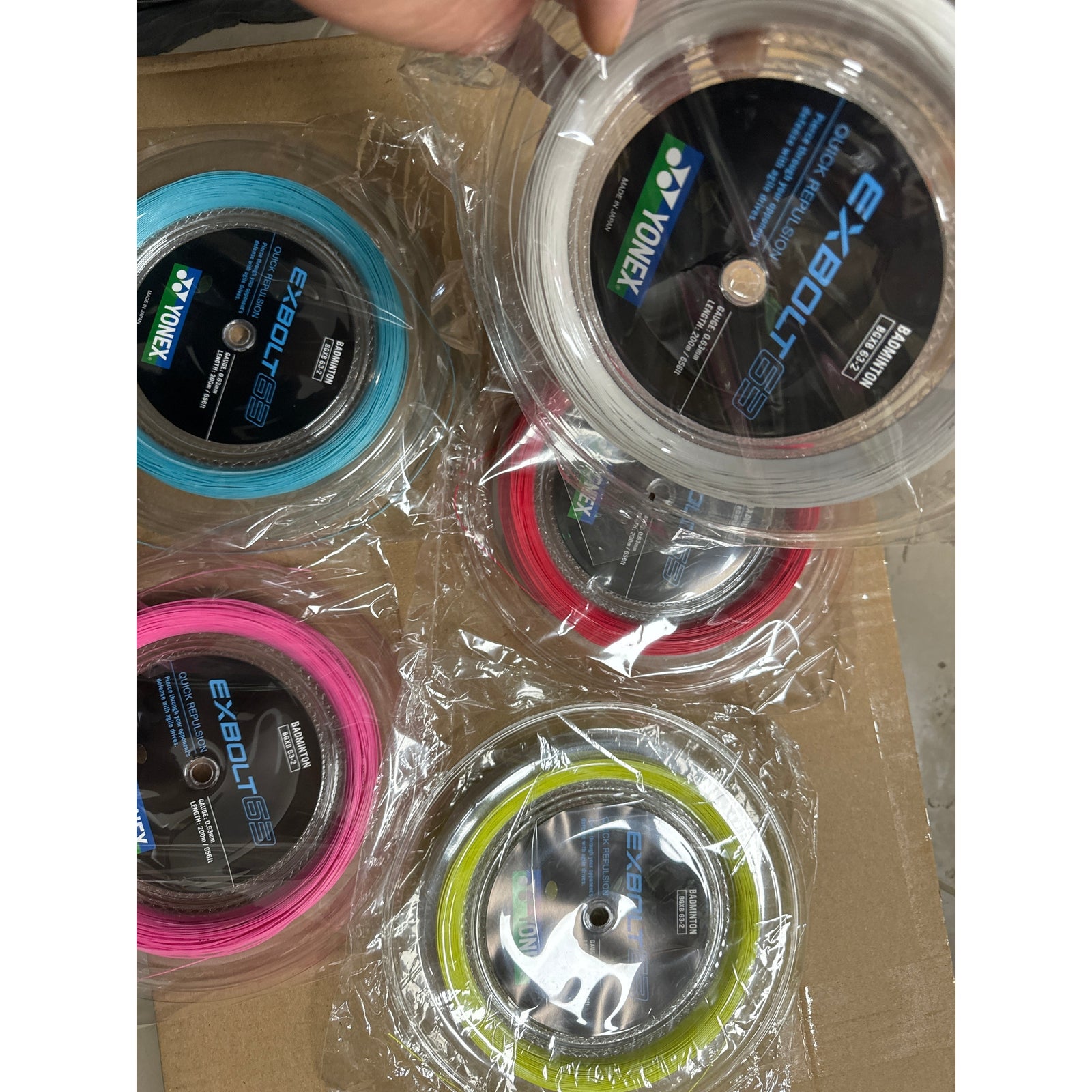 YONEX Exbolt 63 Badminton String (200m Coil) EX63 - White product image - YONEX Badminton String