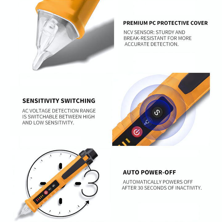 Non-Contact Voltage Detector Digital Electrical Pen Live Wire Tester,VD802