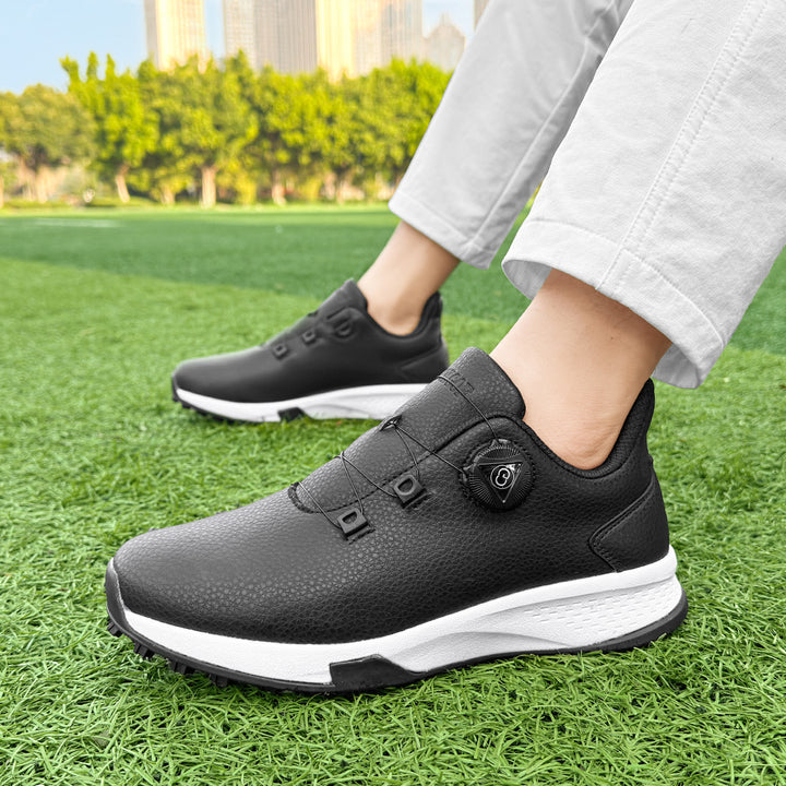 KSOKGOF Universal Golf Shoes for Men and Women, Comfortable Golf Sneakers with Strong Grip, Outstanding Traction &amp; Superior Stability, Black G8001