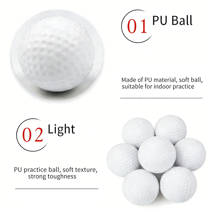 SPP Limited Flight Foam Golf Practice Balls 42mm - Realistic Feel Durable for Backyard Indoor Outdoor Practice