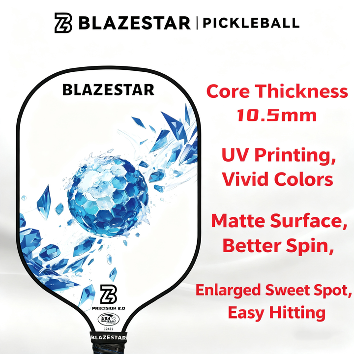 BLAZESTAR Professional Pickleball Paddle - Ice Hockey Series - Fiberglass Paddle