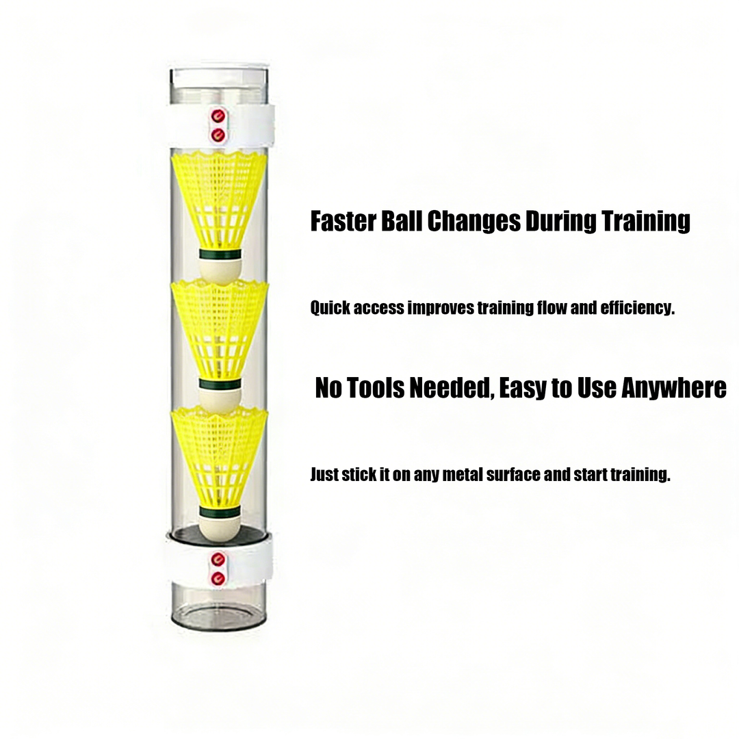 SPP Magnetic Badminton Shuttlecock Holder Tube - Portable & Secure Shuttlecock Organizer for Backyard, PE Class, Park, Gym