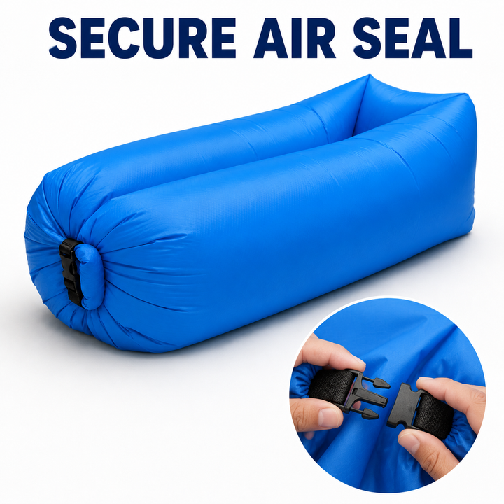 Portable Inflatable Air Sofa, No Pump Required Lightweight Air Lounger for Outdoor Camping Beach Park