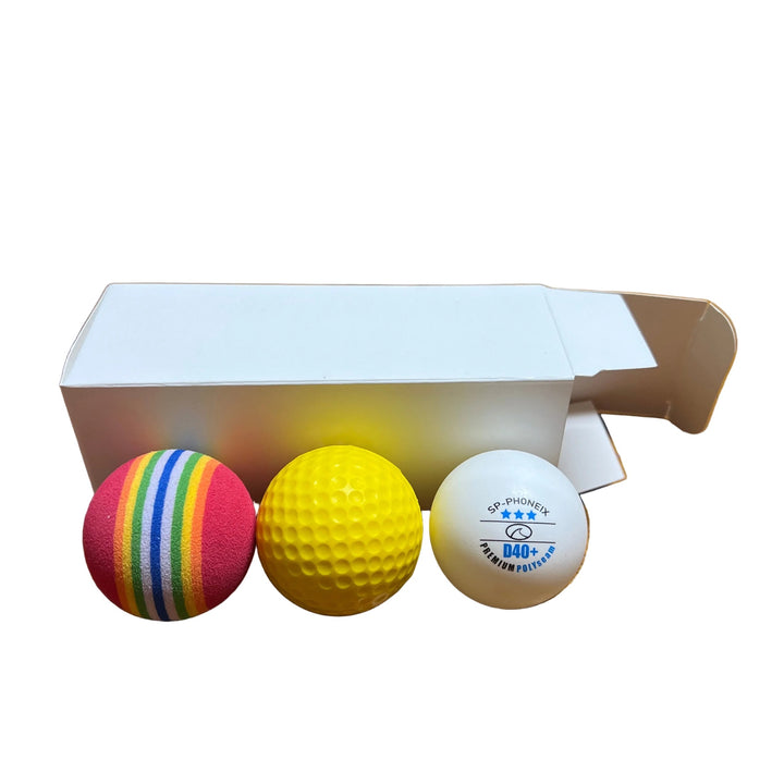 SPP Three different hardness levels of high-efficiency golf swing training balls, suitable for both indoor and outdoor use. 3PCS of various ball materials EVA ABC+ PU (random color matching at shipment)