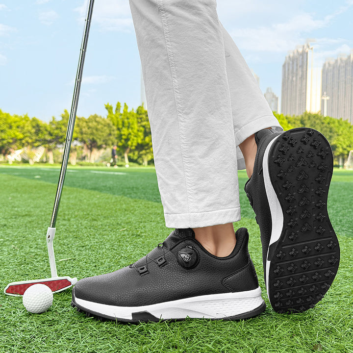 KSOKGOF Universal Golf Shoes for Men and Women, Comfortable Golf Sneakers with Strong Grip, Outstanding Traction &amp; Superior Stability, Black G8001