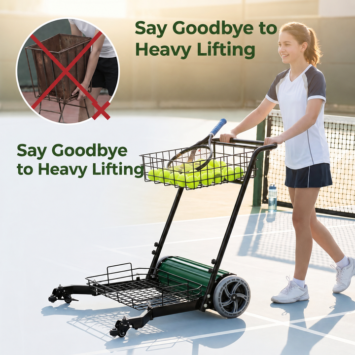 SIBOASI Practical Tennis Ball Mower Efficient Sports Ball Collector For Court Training Use SS-S705T