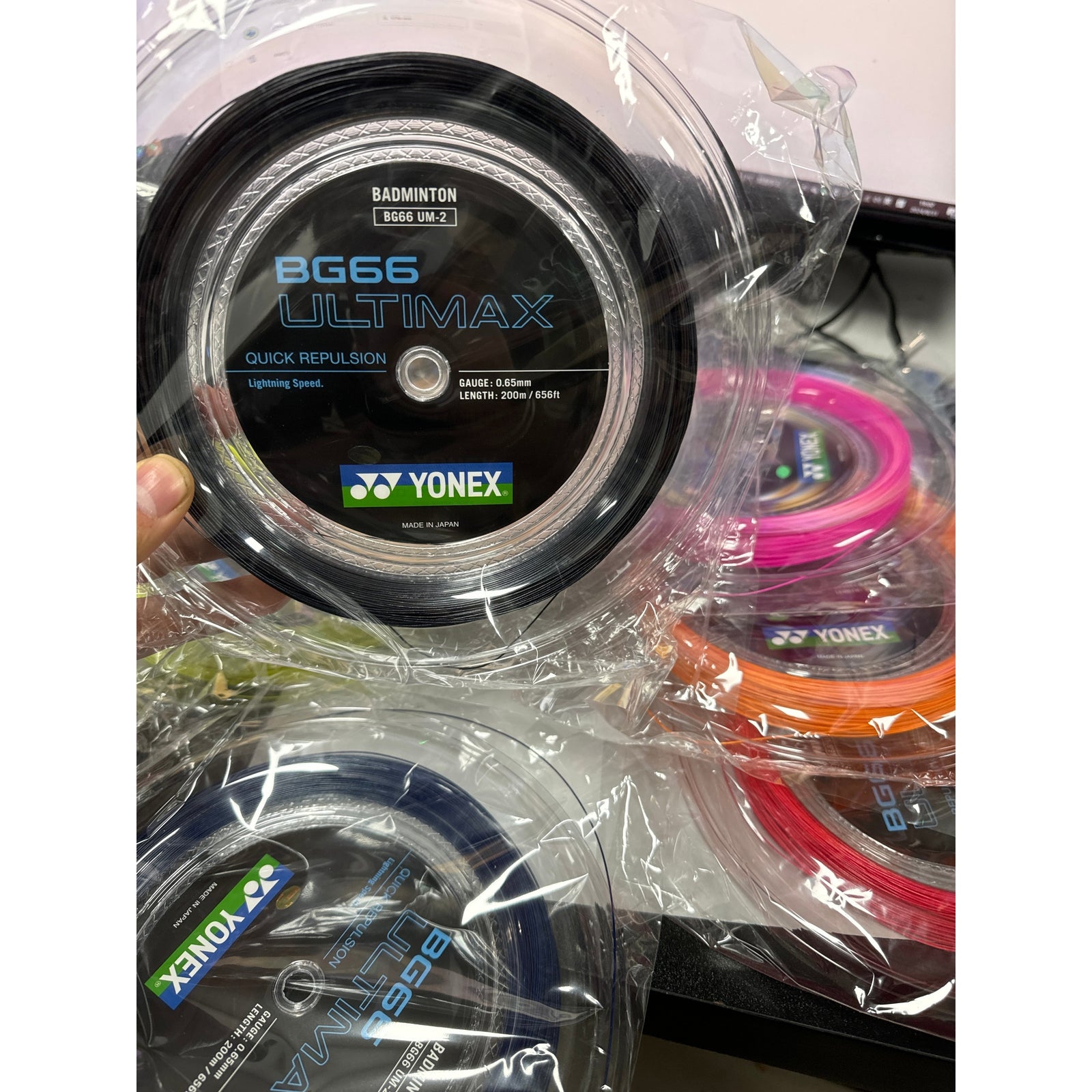 YONEX 66 Ultimax Badminton String (200m Coil) BG66U - white product image - YONEX Badminton String