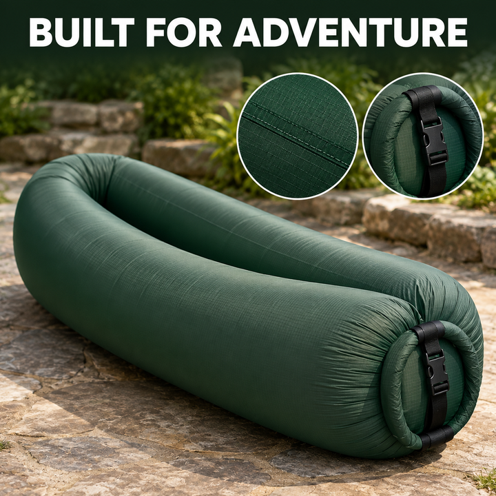 Portable Inflatable Air Sofa, No Pump Required Lightweight Air Lounger for Outdoor Camping Beach Park