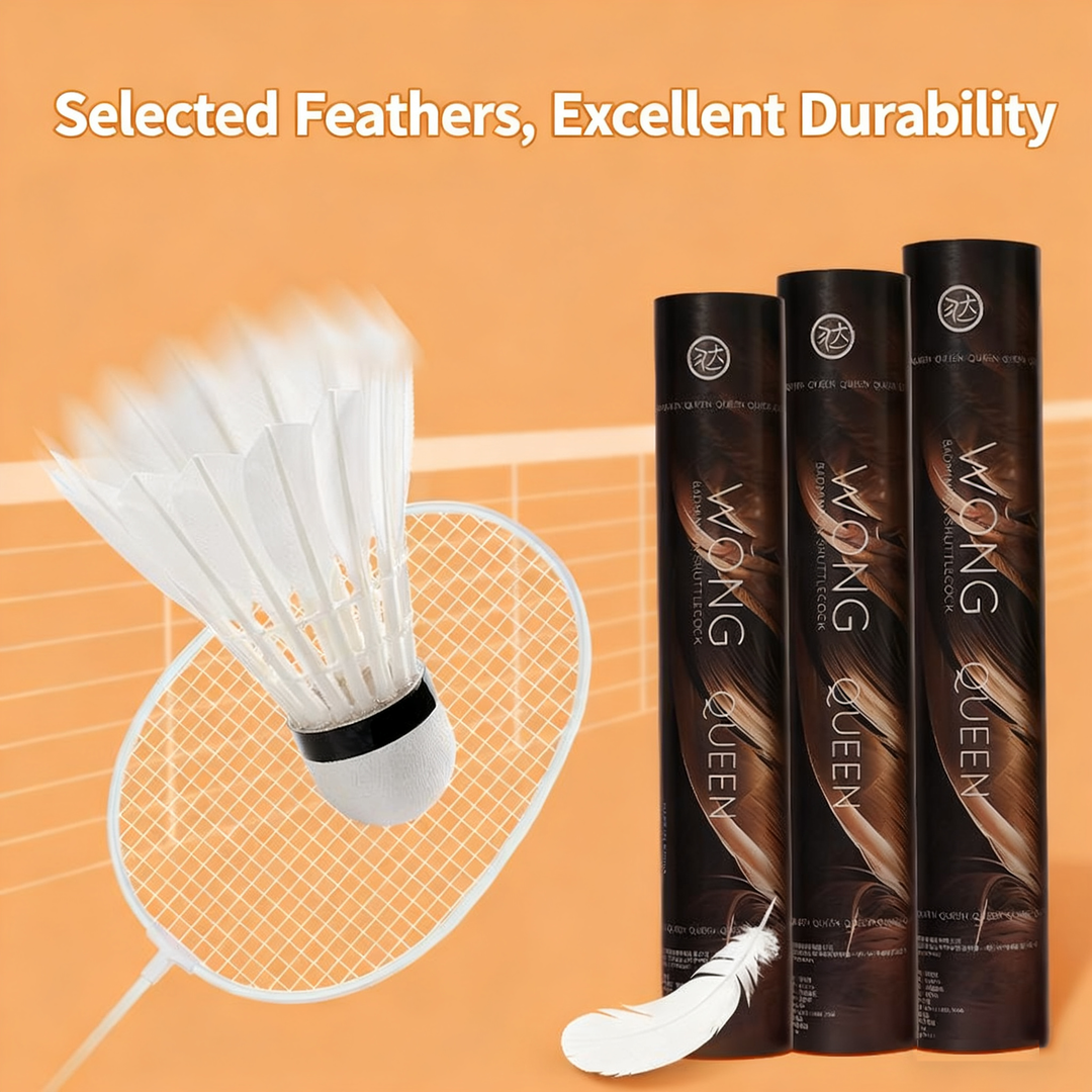 WONG 12 PCS QUEEN Badminton Goose Feather Badminton Shuttlecock