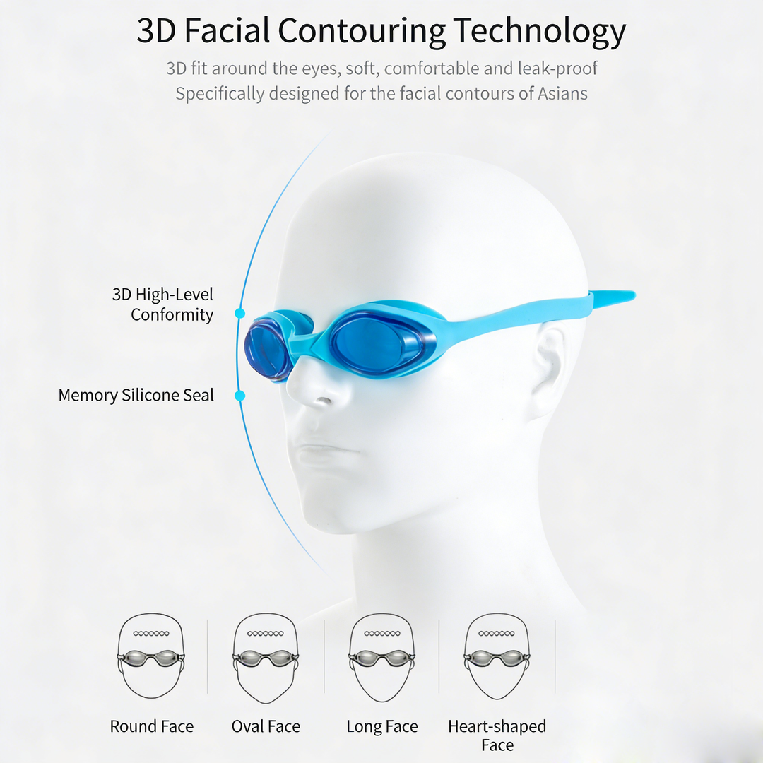 SPP Professional Anti-Fog Swim Goggles, Soft Silicone Nose Bridge, Waterproof, Clear View for Juniors G6200