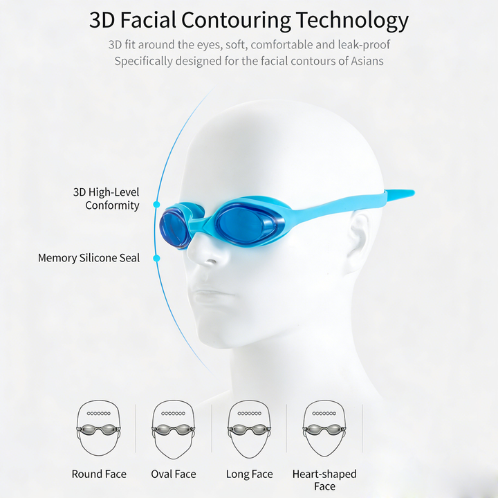 SPP Professional Anti-Fog Swim Goggles, Soft Silicone Nose Bridge, Waterproof, Clear View for Juniors G6200