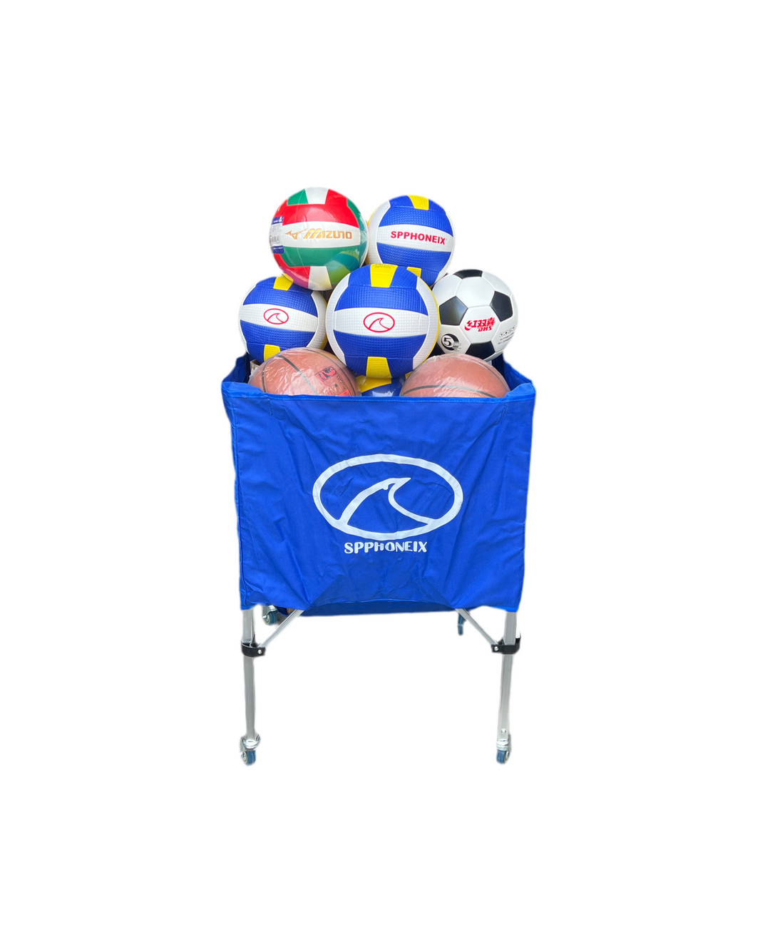 SPPHONEIX Portable Cart with Wheels Volleyball basketball football Ball Storage Indoor Outdoor