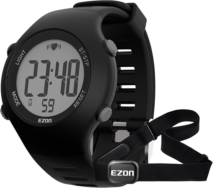 EZON  Heart Rate Monitor Watch & Chest Strap – Stopwatch, Chime, T037