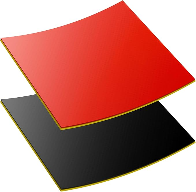 SPP Universal Table Tennis Rubber PingPong Bat Replacement Rubbers Black/Red Universally Suitable for Beginners