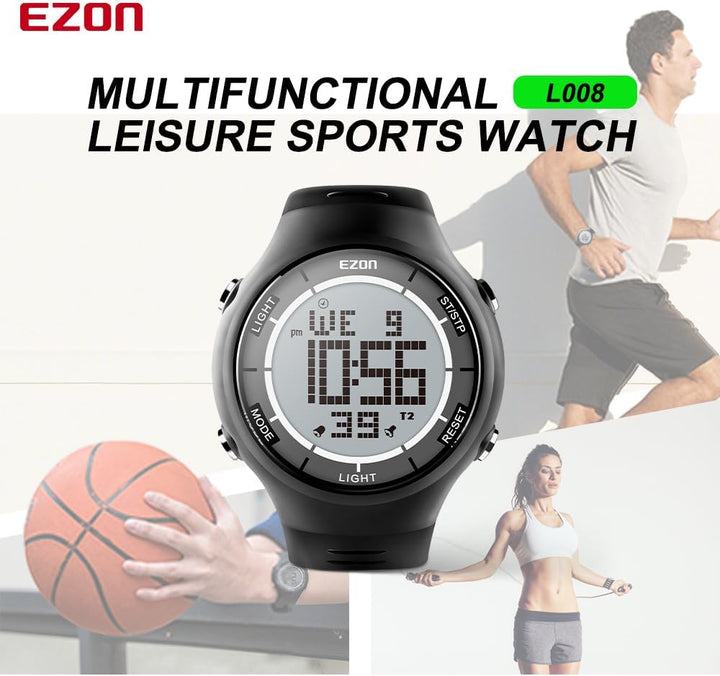 EZON 5ATM Waterproof Digital Sports Watch –   Tracker, Stopwatch, Fitness Watch L008