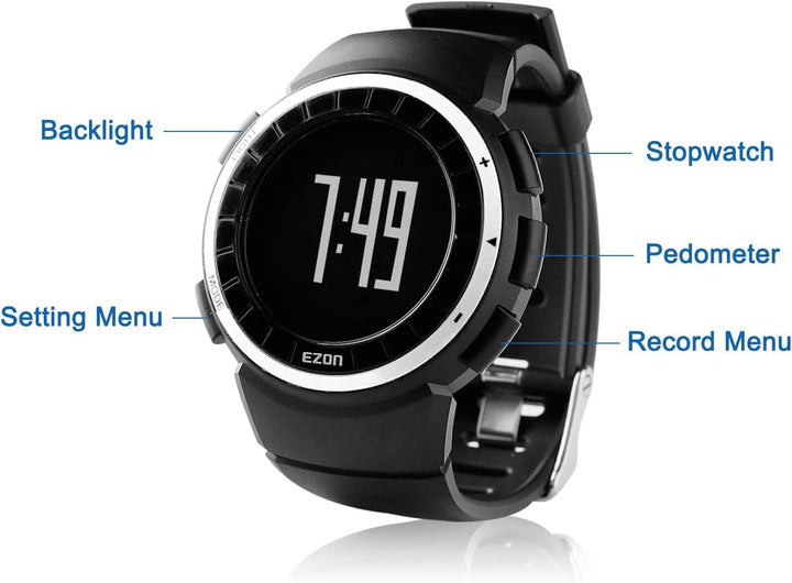 EZON Digital Watch Fitness Watch – Waterproof，Pedometer&Step Counter ,T029