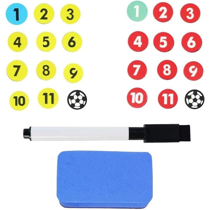 SPPHOENIX Foldable Football Coach Tactics Board Double-Sided Magnetic Coaching Clipboard, Strategy Planning Book Set