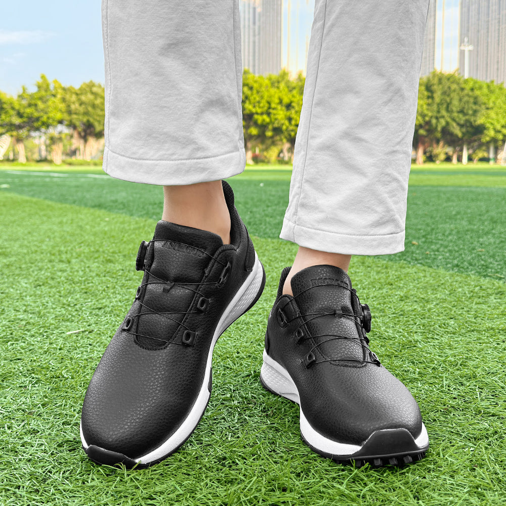 KSOKGOF Universal Golf Shoes for Men and Women, Comfortable Golf Sneakers with Strong Grip, Outstanding Traction &amp; Superior Stability, Black G8001