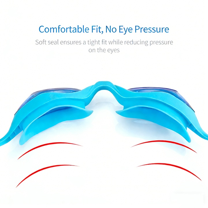 SPP Professional Anti-Fog Swim Goggles, Soft Silicone Nose Bridge, Waterproof, Clear View for Juniors G6200