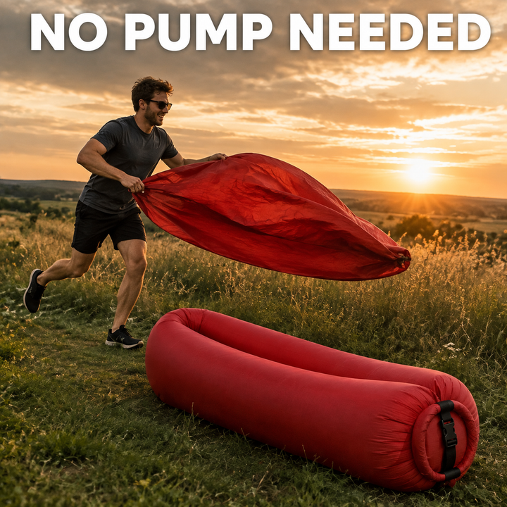Portable Inflatable Air Sofa, No Pump Required Lightweight Air Lounger for Outdoor Camping Beach Park