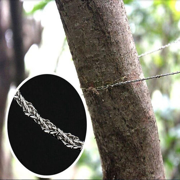 Portable Loop Survival Wire Saw - 4-Strand Steel Chain Saw for Outdoor Emergency (OPP Packaged)