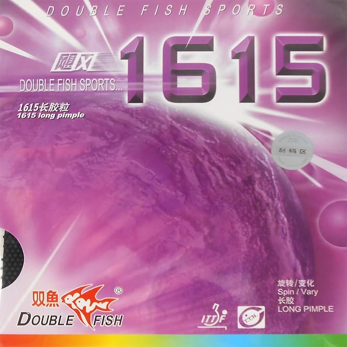 Double Fish Long Pips-Out Table Tennis Ping Pong Rubber 1615 - Black product image - Double Fish table tennis rubber