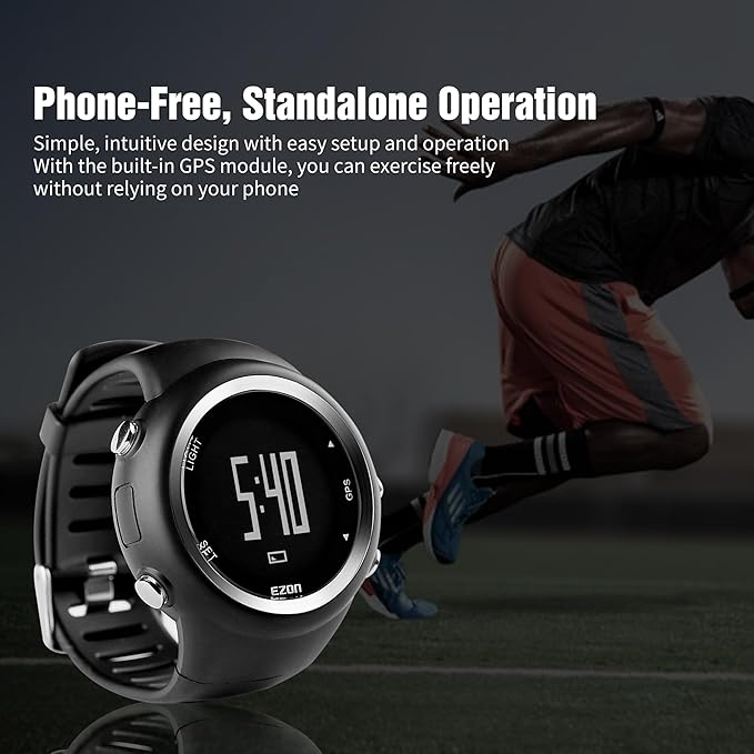 EZON GPS Running Watch – Speed, Calorie Tracker & Stopwatch for Men T031