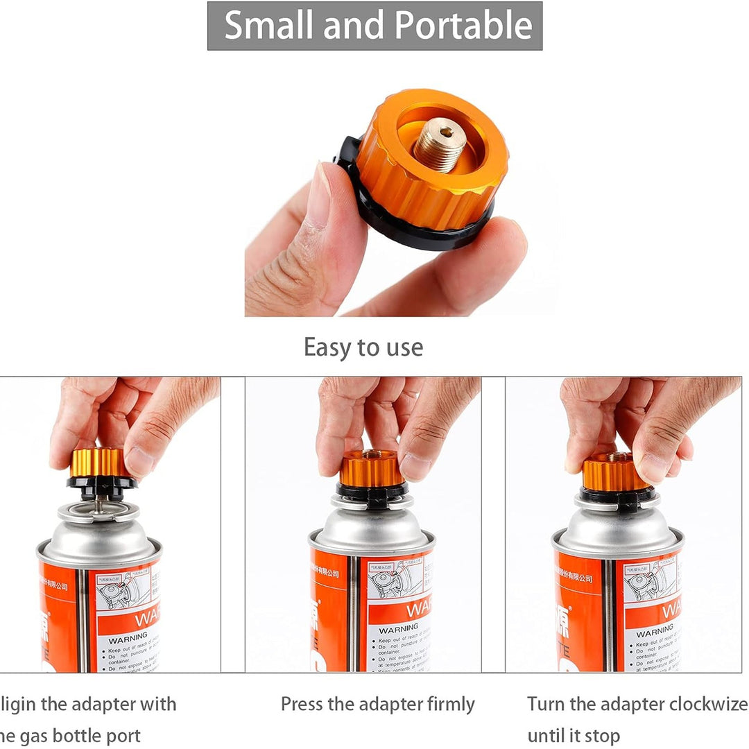 Aluminum Alloy Propane Tank Adapter - 1/5 Turn Lock Auto Shut-Off for Camping Stoves (Outdoor Use)