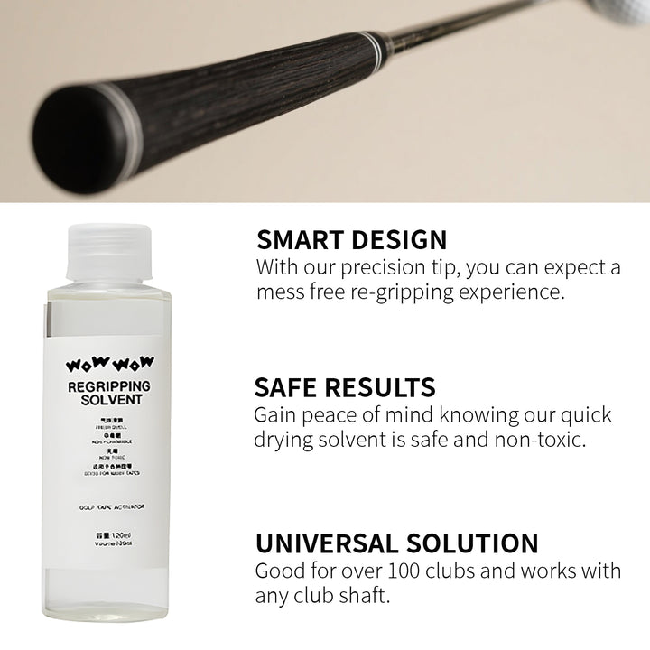 WOWWOW Golf Repair Set Regrip Kit ReGrip Clamp,tool ,Grip Tape 120ml ,Grip Solvent