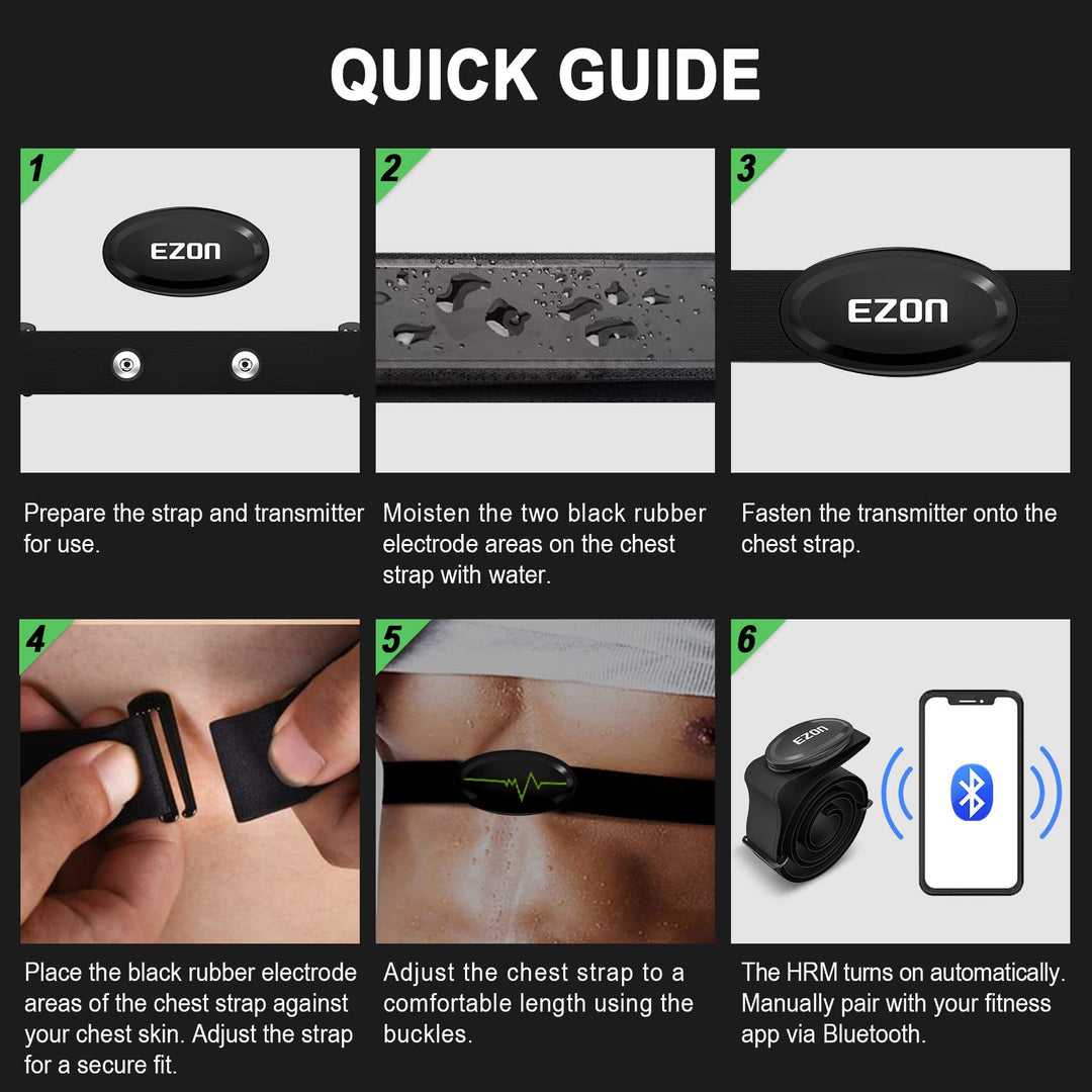 EZON C009 Pro Heart Rate Monitor | ANT+ & Bluetooth 5.1 | Waterproof | Wahoo Compatible