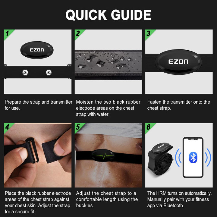 EZON C009 Pro Heart Rate Monitor | ANT+ & Bluetooth 5.1 | Waterproof | Wahoo Compatible
