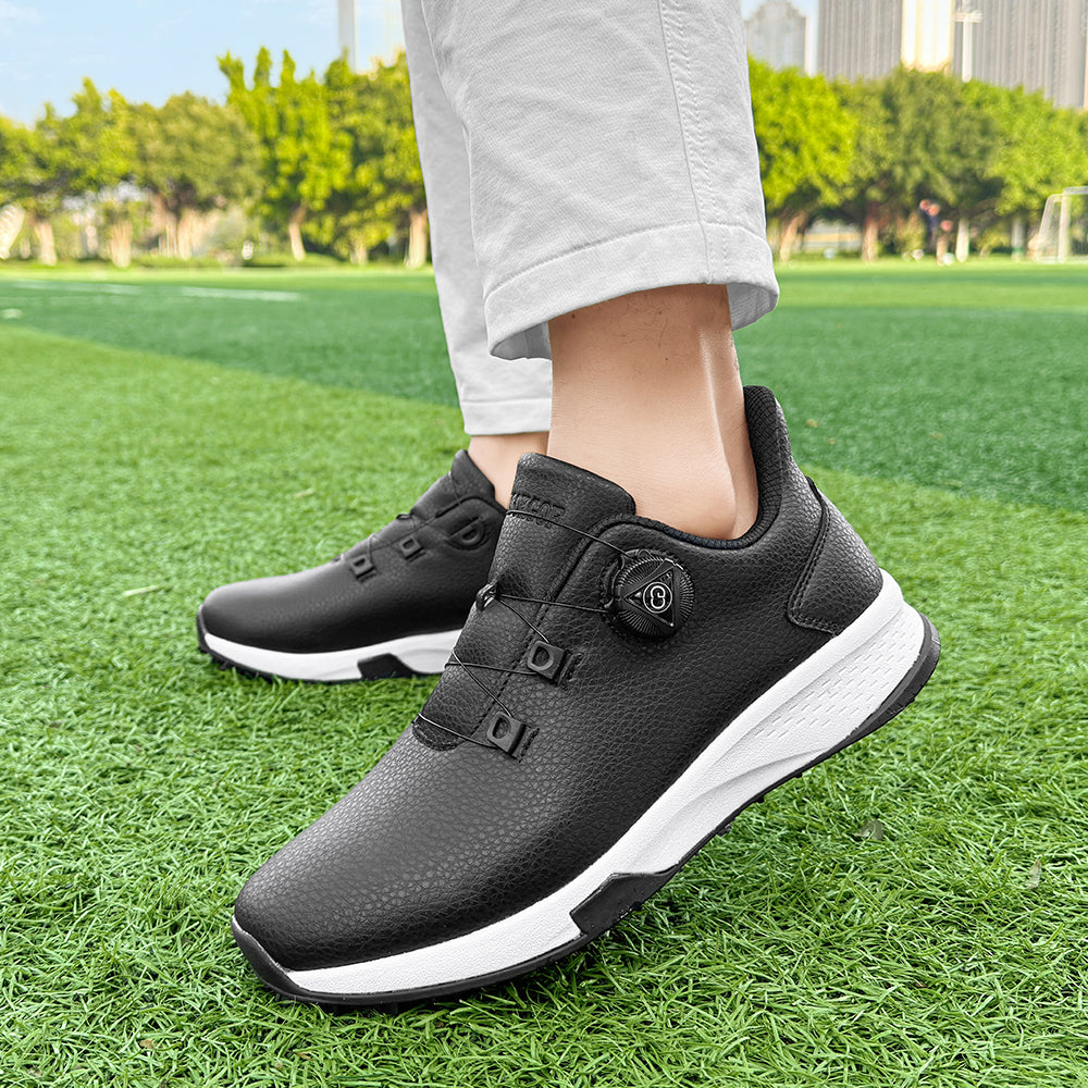 KSOKGOF Universal Golf Shoes for Men and Women, Comfortable Golf Sneakers with Strong Grip, Outstanding Traction &amp; Superior Stability, Black G8001