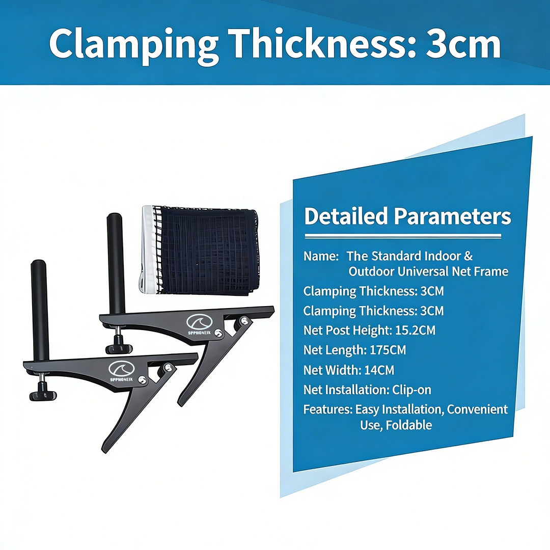 SPPHONEIX  Elite Clip Table Tennis Net and Post Set