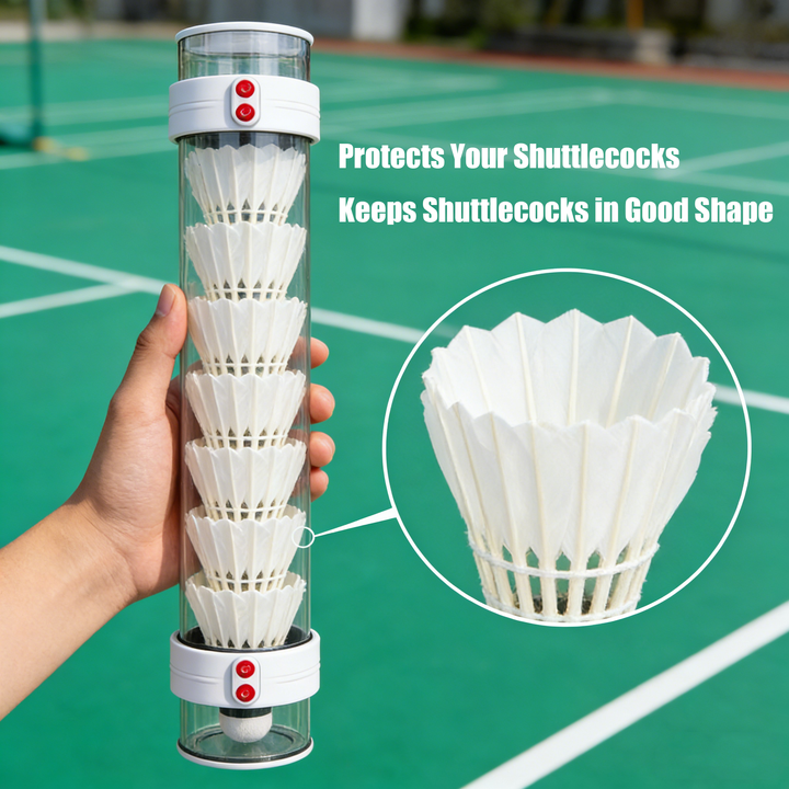 SPP Magnetic Badminton Shuttlecock Holder Tube - Portable & Secure Shuttlecock Organizer for Backyard, PE Class, Park, Gym