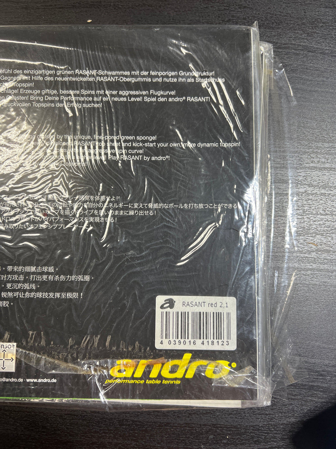 Andro Rubber Rasant Pips-In Table Tennis Rubber