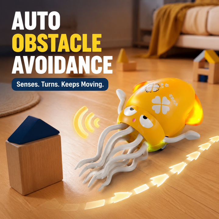 Viral Dancing Squid Toy | Auto Obstacle Avoidance Music Light Rechargeable Kids Toy