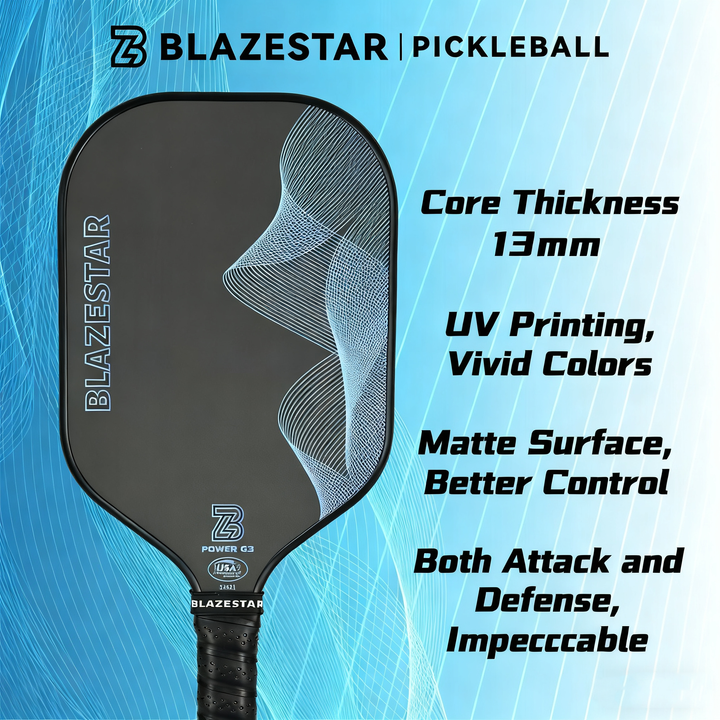 BLAZESTAR T300 Carbon Fiber Pickleball Paddle – Professional Tournament & Training Paddle
