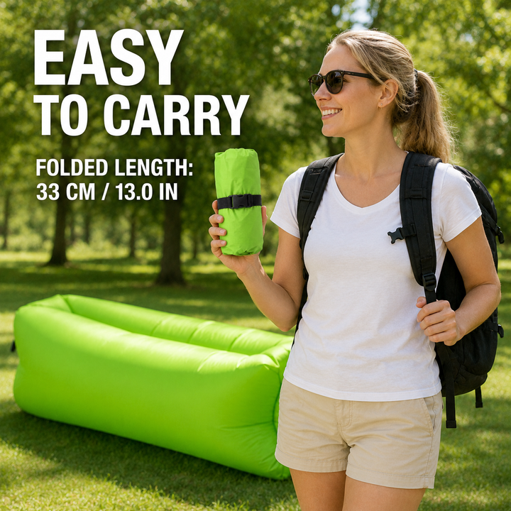 Portable Inflatable Air Sofa, No Pump Required Lightweight Air Lounger for Outdoor Camping Beach Park