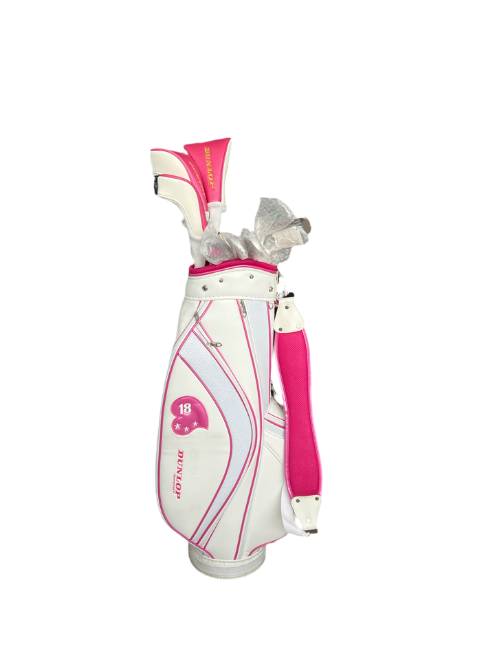 CLEARANCE SALE （The Club Cover Is Aging And Peeling）DUNLOP WOMEN'S GOLF SET TOUR PINK 517003D（3 wood, 7 iron and one push）