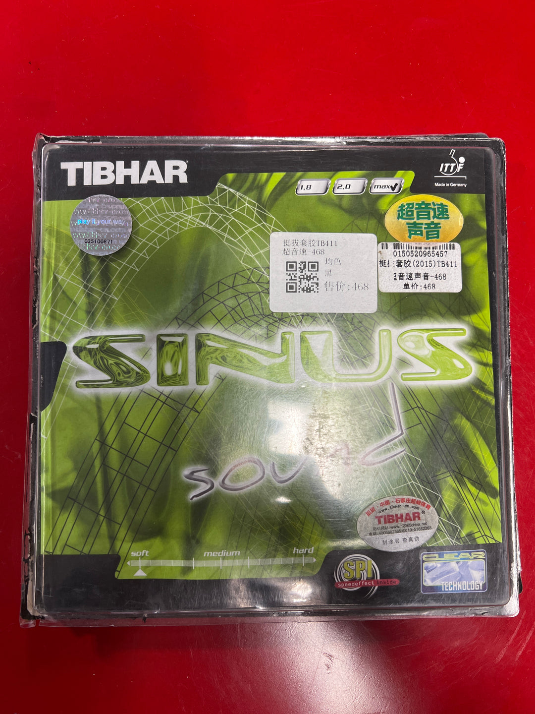 Tibhar Sinus Sound Table Tennis Rubber - Red