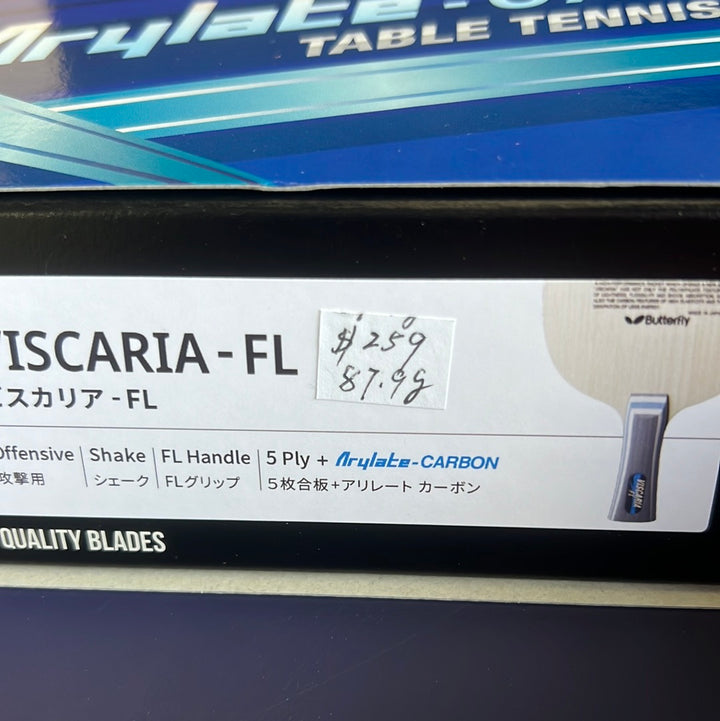 BUTTERFLY24010,30041 Arylate-Carbon Viscaria Table Tennis Blade Arylate-Carbon 5-Plywood