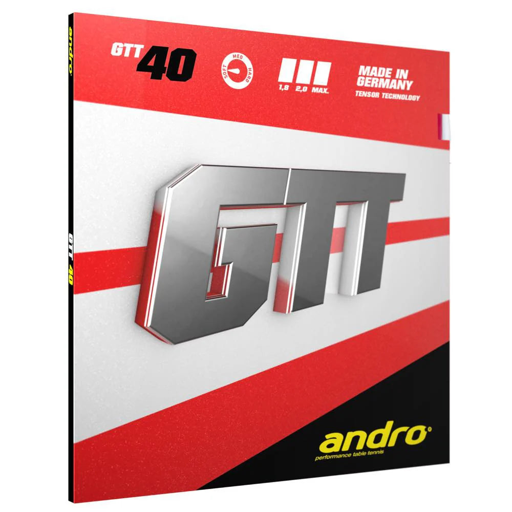 ANDRO Rubber GTT 40 Table Tennis Rubber Tensor - Red product image - ANDRO table tennis rubber