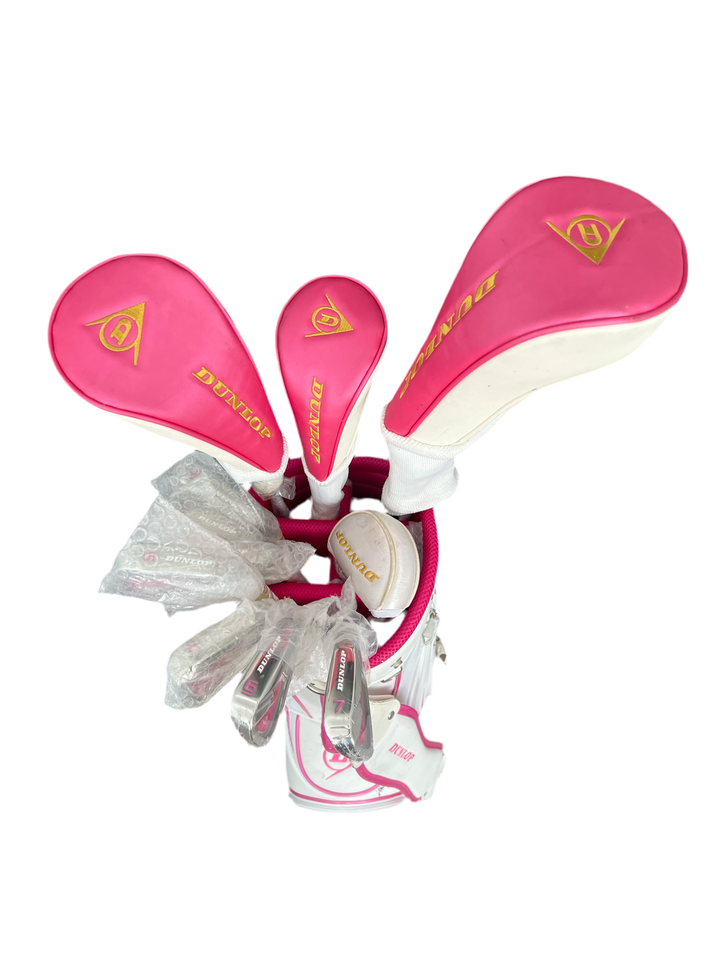 CLEARANCE SALE （The Club Cover Is Aging And Peeling）DUNLOP WOMEN'S GOLF SET TOUR PINK 517003D（3 wood, 7 iron and one push）