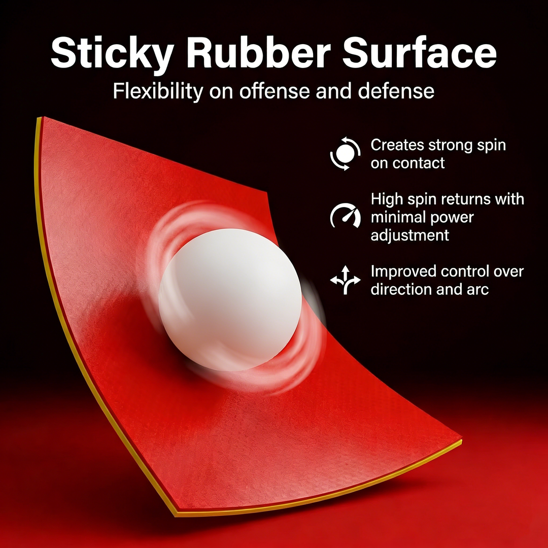 SPP Universal Table Tennis Rubber PingPong Bat Replacement Rubbers Black/Red Universally Suitable for Beginners