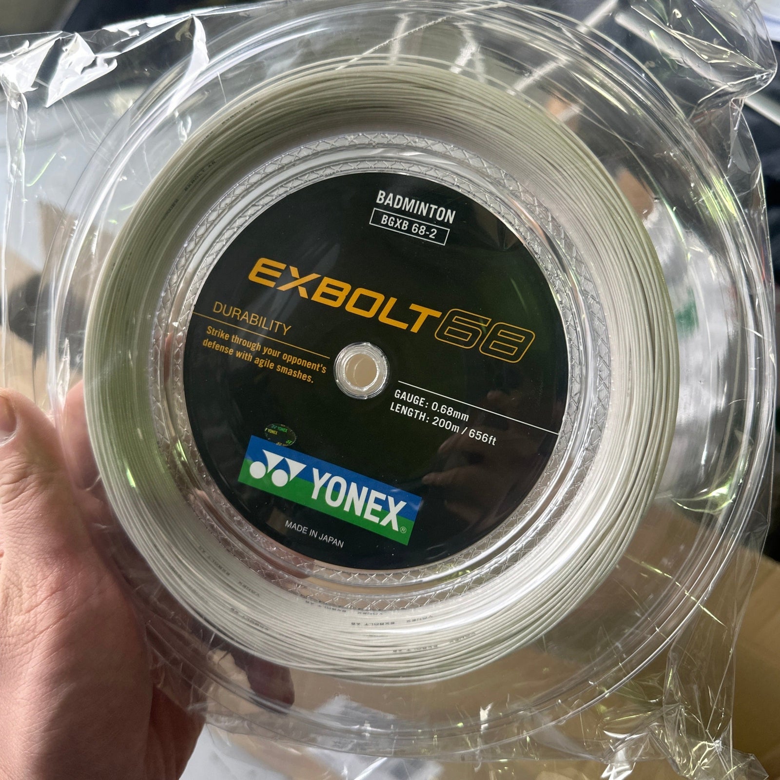 YONEX EXBOLT 68 Badminton String (200m Coil) EX68 - White product image - YONEX Badminton String