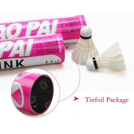 CHAOPAI 12 PCS Deeppink Chao Pai Goose Feather Badminton Shuttlecock