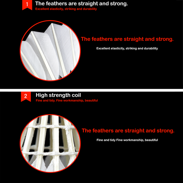 CHAOPAI 12 PCS  Training Chao Pai Duck Feather Badminton Shuttlecock